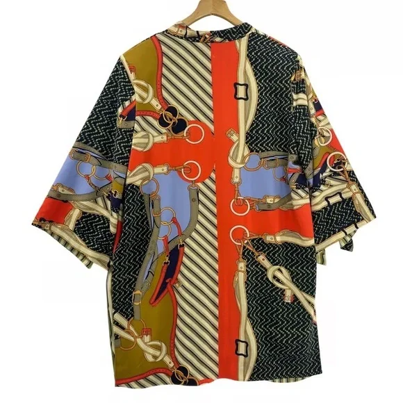 Colorful Patterned Women's Robe - Picture 2 of 3